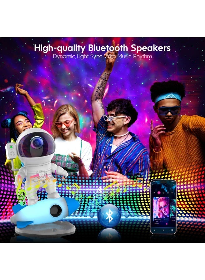 Astronaut Starry Sky Projector with Bluetooth Speaker & White Noise, 360° Adjustable Nebula Projection, App Control, Music Sync, Night Light for Bedroom, Living Room, Party, Perfect Gift for Kids and Adults - Image 5